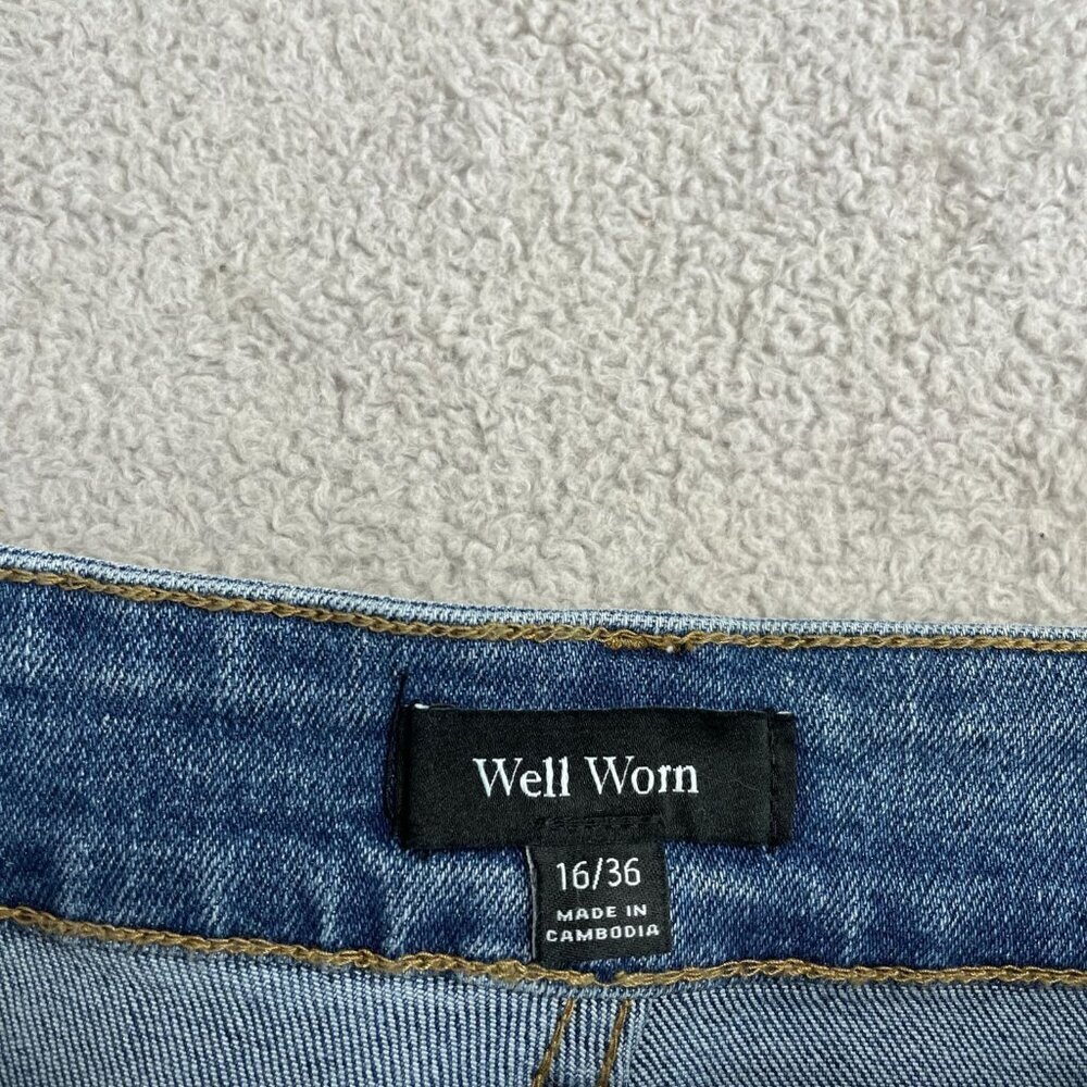 NEW Well Worn Wide Leg High Rise Jeans Women's Size 16/36 Stretched - Picture 11 of 14